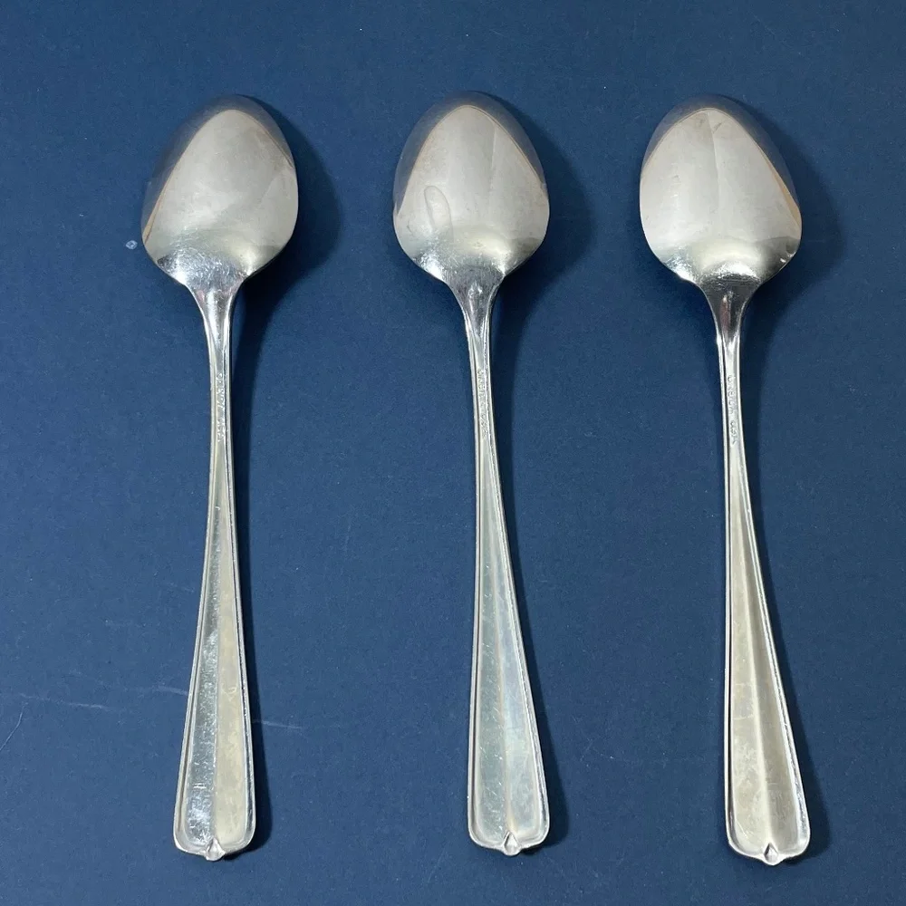 Vintage Oneida GALA IMPULSE Set of 3 Dinner Spoons Stainless Flatware Silverware